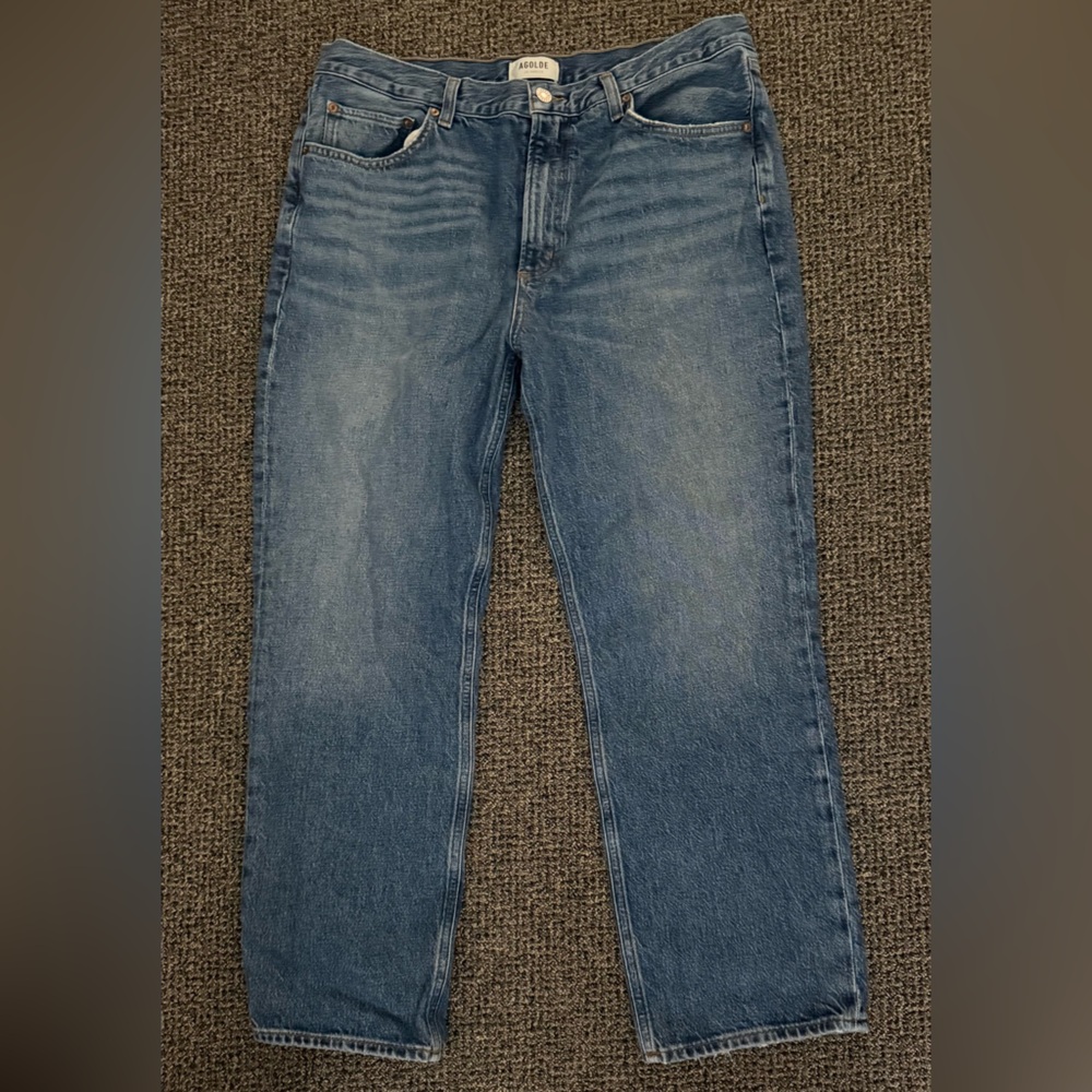 Agolde Valen Jean in Essence Blue Wash Mid Rise Vintage Straight Sz 32